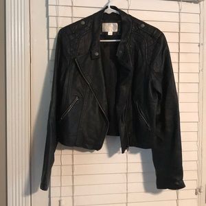 Black faux leather jacket